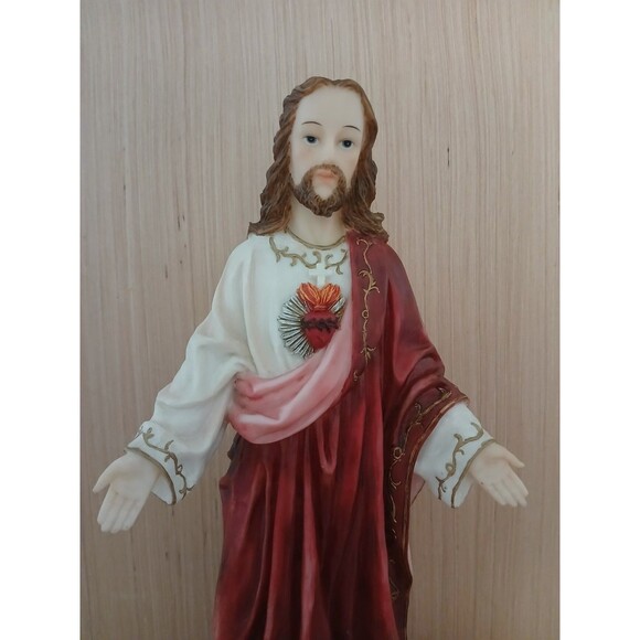 Sacred Heart of Jesus Resin Statue Florentine Collection 13.75" Heavy Duty - Picture 6 of 16